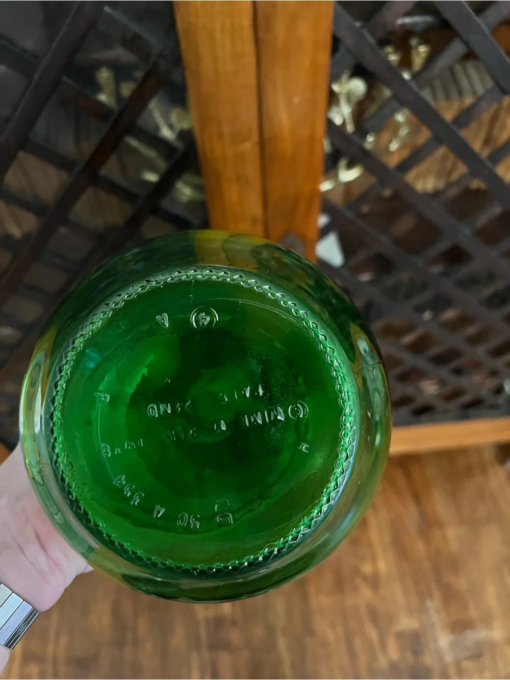 Green Glass Decanter - Vintage-Style Cruet
